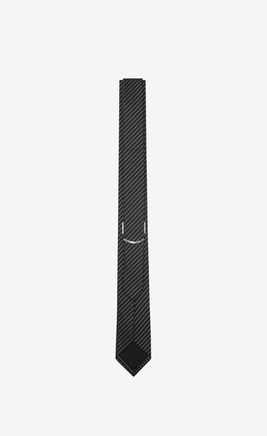 Striped tie in black and gray silk